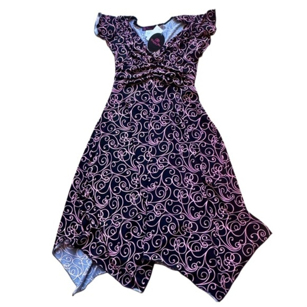 Volume One Pink and Black Patterned Dress